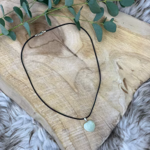 Zwarte leren ketting 60 cm, zwarte Lederen veter ketting zwart (45 cm)(42 cm) voor edelsteen ketting hanger, Lederen veter ketting met edelsteen hartje