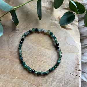 Mosagaat kogelarmband - aardende edelsteen armband, Moagaat armband kopen - aardende werking mosagaat