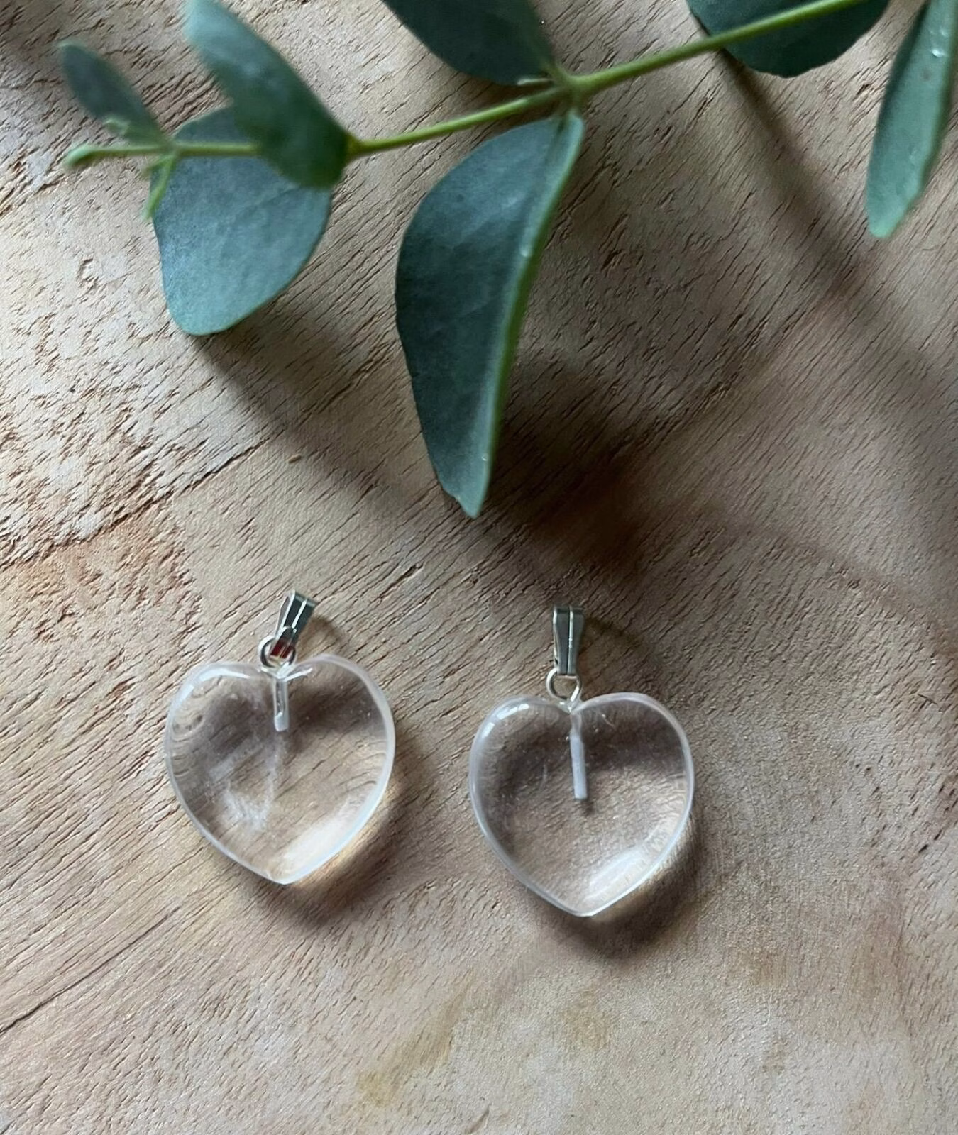 Bergkristal Hart - Mooie hanger van bergkristal in de vorm van een hart, Bergkristal ketting met een hartje. Bergkristal hartje