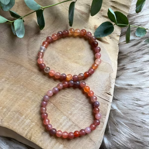 Carneool armband, Carneool kogelarmband, Carneool armband – levendige oranje en rode edelsteenarmband, Carneool armband kopen – stijlvolle en energieke edelsteen sieraden
