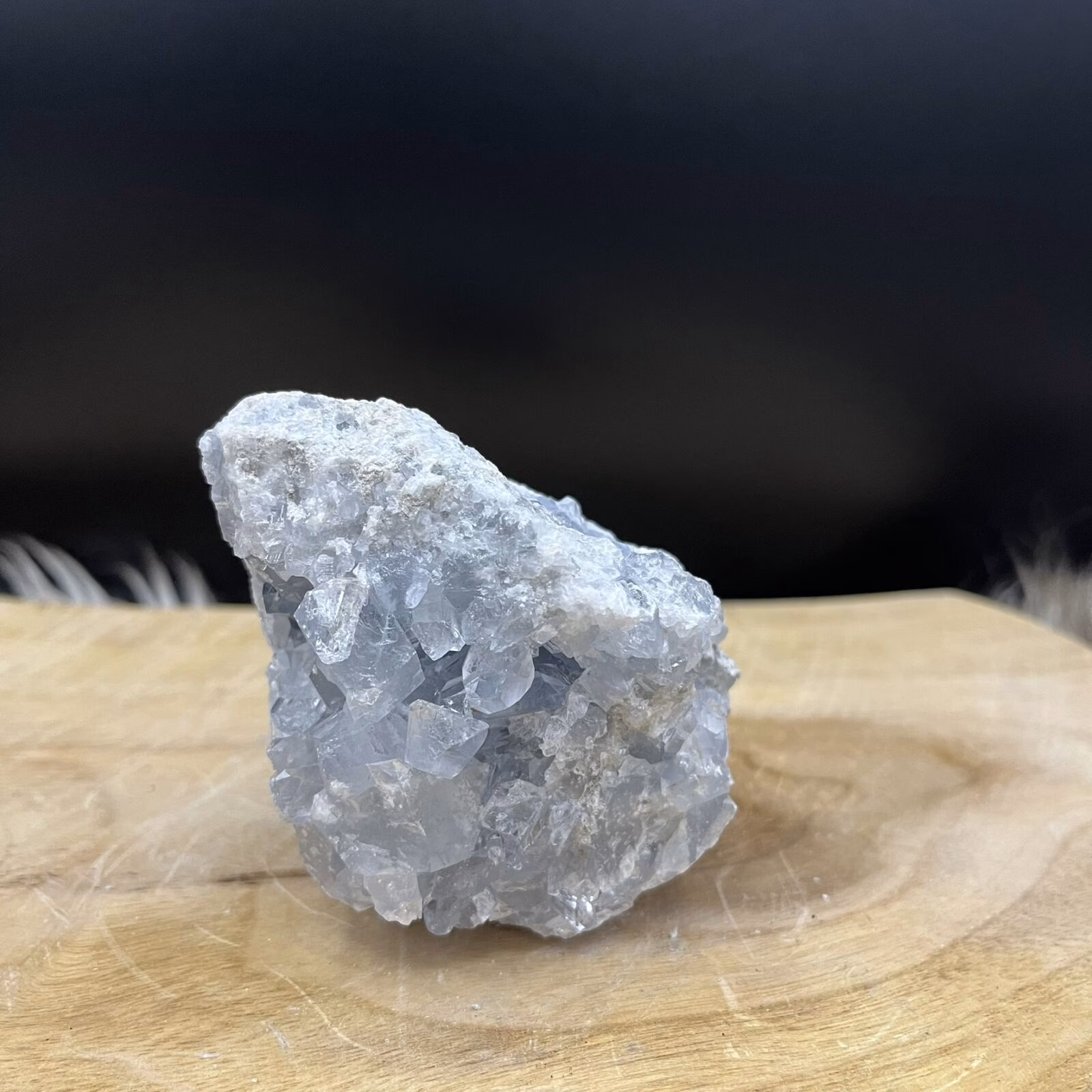 Celestien cluster ruw blauw grijs, Celestine Cluster