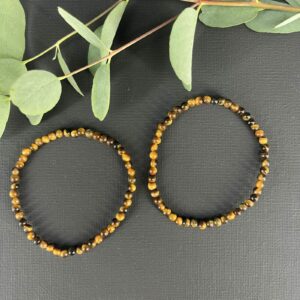 Tijgeroog armband 4 mm met kleine edelsteen kralen, Subtiele tijgeroog kralen armband 4 mm, Spirituele tijgeroog armband 4 mm voor bescherming, Elastische edelsteen armband tijgeroog 4 mm, Tijgeroog kralen armband kopen 4 mm