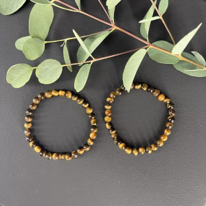 Tijgeroog armband 6 mm met edelsteen kralen, Klassieke tijgeroog kralen armband 6 mm, Spirituele tijgeroog armband 6 mm voor balans, Elastische edelsteen armband tijgeroog 6 mm, Tijgeroog kralen armband kopen 6 mm