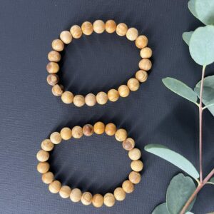 Palo Santo 8 mm armband houten kralen, Spirituele armband Palo Santo 8 mm, Heilig hout armband 8 mm kralen, Palo Santo armband natuurlijk en licht, Subtiele houten armband Palo Santo 8 mm, Authentieke Palo Santo armband edelsteenstijl