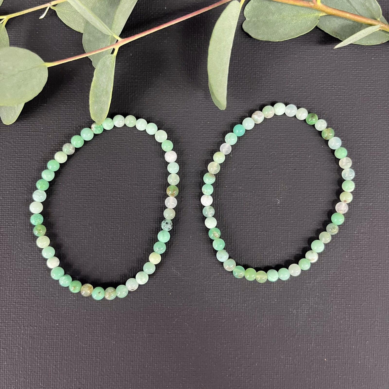 Chrysopraas armband 4 mm groene kralen, Subtiele armband chrysopraas edelsteen 4 mm, Spirituele armband chrysopraas groen 4 mm, Edelsteen armband chrysopraas polsband 4 mm, Fijne armband chrysopraas hartchakra 4 mm, Elegant sieraad chrysopraas armband 4 mm