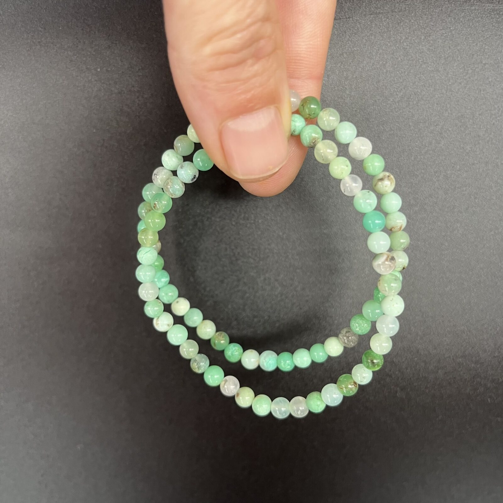 Chrysopraas armband 4 mm groene kralen, Subtiele armband chrysopraas edelsteen 4 mm, Spirituele armband chrysopraas groen 4 mm, Edelsteen armband chrysopraas polsband 4 mm, Fijne armband chrysopraas hartchakra 4 mm, Elegant sieraad chrysopraas armband 4 mm