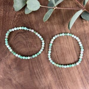 Chrysopraas armband 4 mm groene kralen, Subtiele armband chrysopraas edelsteen 4 mm, Spirituele armband chrysopraas groen 4 mm, Edelsteen armband chrysopraas polsband 4 mm, Fijne armband chrysopraas hartchakra 4 mm, Elegant sieraad chrysopraas armband 4 mm
