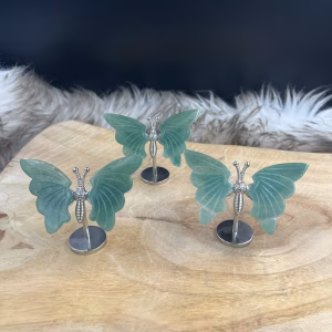 Groene Aventurijn Vlinder, Aventurijn vlinder 35 gram, Groene Aventurijn carving, gelukssteen vlinder, Aventurijn voor voorspoed, Groene Aventurijn 6 cm, natuursteen Aventurijn, Aventurijn werking en betekenis