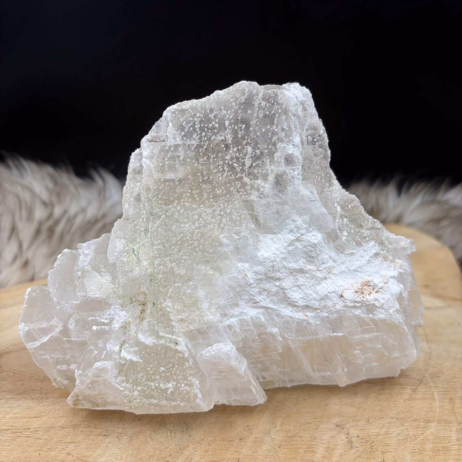 Grote mariaglas kristalwolk (624g) een transparant en helder seleniet decoratiestuk