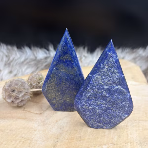 Set lapis lazuli druppel diepblauw met gouden pyriet spikkels